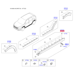 Обшивка порога правая 87752-D7000CA Mobis