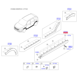 Обшивка порога права 87752-D3000CA Mobis