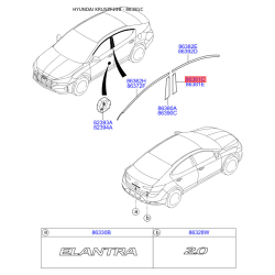 Облицовка / защитная накладка, боковина левая 86381-F2000 Mobis