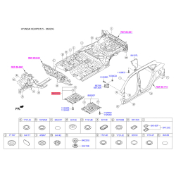 Шумоизоляция (виброизоляция) пола кузова правая 84147-D3000 Mobis