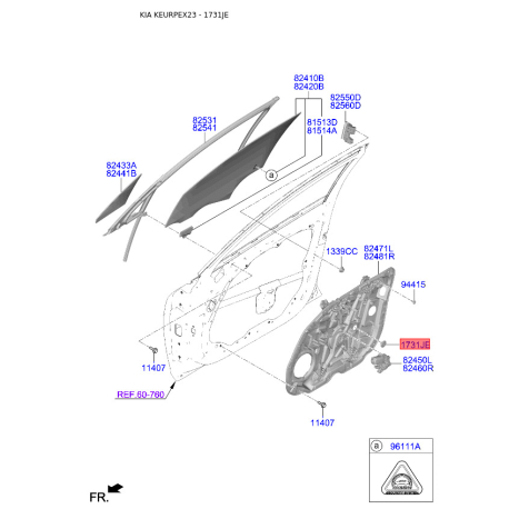 Заглушка кузова та дверей 17313-30000 Mobis - 1731330000 - схема з каталогу 1731JE, KEURPEX23 1731330000