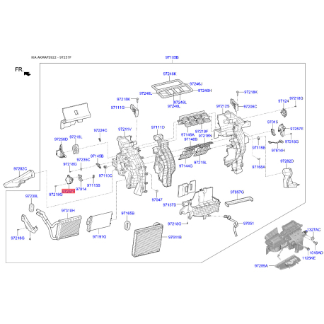 Рычаг заслонки отопителя (печки) 97159-C1050 Mobis - 97159C1050 - схема с каталога 97257F, AKMAPS922 97159C1050