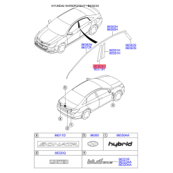 Облицювання / захисна накладка, боковина заднє ліве 86363-3S010 Mobis