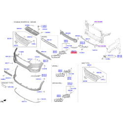 Решітка вентилятора, буфер права нижня 86528-D7520 Mobis