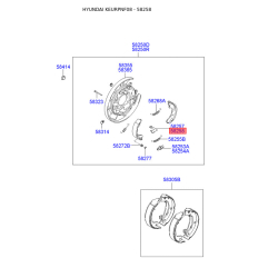 Рычаг верхний (планка разводки) колодок стояночного тормоза правый 58258-3K100 Mobis