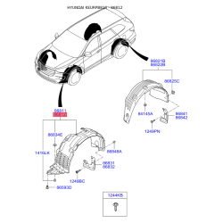 Обшивка (подкрылок), колесная ниша правая 86812-B8500 Mobis
