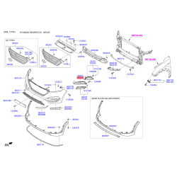 Корпус, противотуманная фара правый верхний 86526-D3110 Mobis