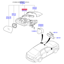 Повторитель поворотов на зеркале левый 87613-C1000 Mobis