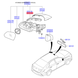 Повторювач поворотів на дзеркалі правий 87623-C1000 Mobis