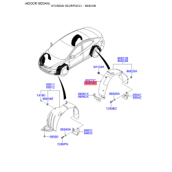 Захист внутрішній задньої маточини передній правий 86824-3X000 Mobis