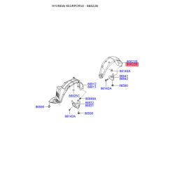 Обшивка (підкрилок), колісна ніша права 86840-2B200 Mobis