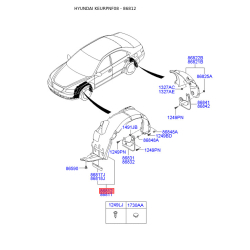 Обшивка (підкрилок), колісна ніша права 86812-3K500 Mobis