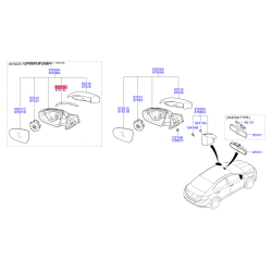 Повторитель поворотов на зеркале левый 87614-F2500 Mobis