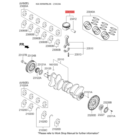 Поршень 23041-3C511 Mobis - 230413C511 - схема з каталогу 23410A, KKMAPBL06 230413C511