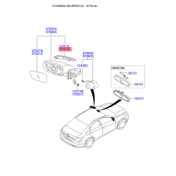 Повторитель поворотов на зеркале правый 87624-3S100 Mobis
