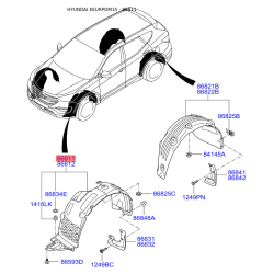 Обшивка (підкрилок), колісна ніша ліва 86811-2W500 Mobis