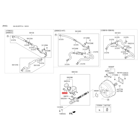 Кришка, бачок гальмівної рідини 58535-29000 Mobis - 5853529000 - схема з каталогу 58535, KEURPTF14 5853529000