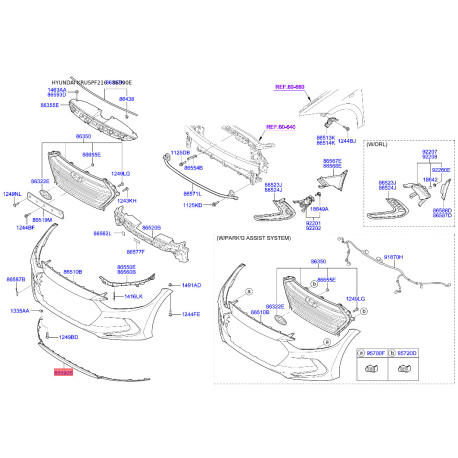 Спойлер 86591-F2000 Mobis - 86591F2000 - схема з каталогу 86590E, KRUSPF216 86591F2000