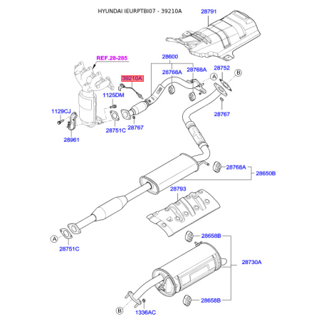 Датчик, тиск у впускній трубі 39210-26810 Mobis - 3921026810 - схема з каталогу 39210A, IEURPTBI07 3921026810