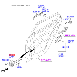 Фіксатор дверей лівий 79480-2Y000 Mobis