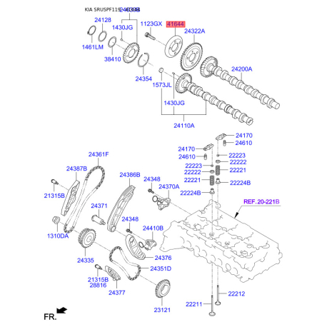 Демпфер розподілвалу 24325-2F000 Mobis - 243252F000 - схема з каталогу 41644, SRUSPF119 243252F000