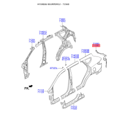 Підсилювач задній боковини задній правий 71520-2W000 Mobis