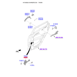 Фіксатор дверей правий 79490-D3000 Mobis
