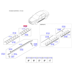 Молдинг порога, бампера и крыла задний левый 87721-3K510 Mobis