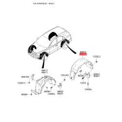 Обшивка (підкрилок), колісна ніша ліва 86821-3E510 Mobis