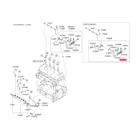 Блок керування, керування двигуном 31460-27410 Mobis - 3146027410 - схема з каталогу 31460D, SEURPED10 3146027410