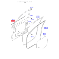 Облицювання / захисна накладка, двері праве 82220-2E000 Mobis
