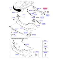 Кронштейн, буфер лівий верхній 86681-3X700 Mobis