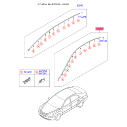 Молдинг даху лівий 87210-3K001 Mobis