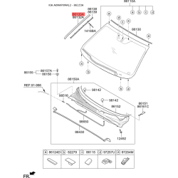 Молдинг (уплотнитель) лобового стекла левый 86131-2P020 Mobis