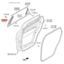 Облицовка / защитная накладка, стекло двери правая 83260-C5000 Mobis