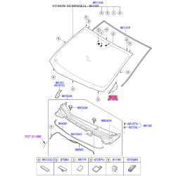 Накладка кутова зовнішнього дзеркала (на кузов) ліва 86180-3X500 Mobis