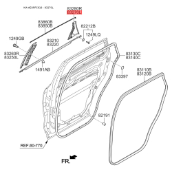 Фіксатор (кліпса) ущільнювача дверей задній лівий 83270-C5000 Mobis