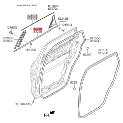Ущільнювач (прокладка), бічне скло лівий 83210-C5000 Mobis