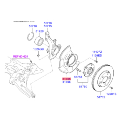 Защита (пыльник, щит) поворотного кулака левая 51755-A5000 Mobis