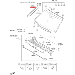 Молдинг (ущільнювач) лобового скла правий 86132-2P020 Mobis
