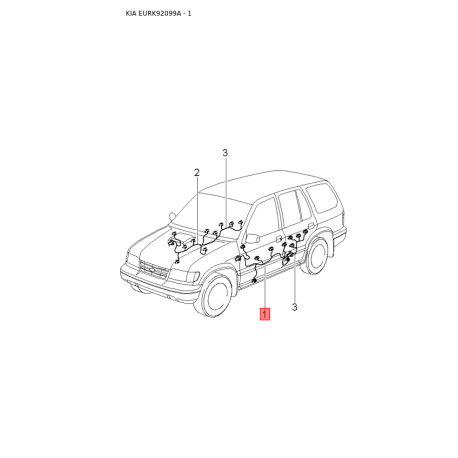 Клапан впускний 0K054-12111 Mobis - 0K05412111 - схема з каталогу 1, EURK92099A 0K05412111