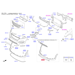 Накладка бампера нижня (губа) 86565-D7110 Mobis