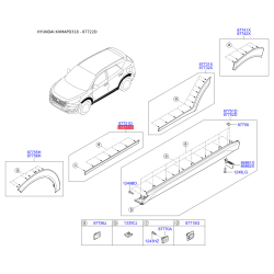 Обшивка порога права 87722-D3000CA Mobis