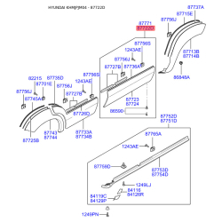 Обшивка порога права 87722-2E010 Mobis