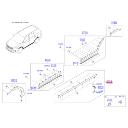 Обшивка порога правая 87752-C5000 Mobis