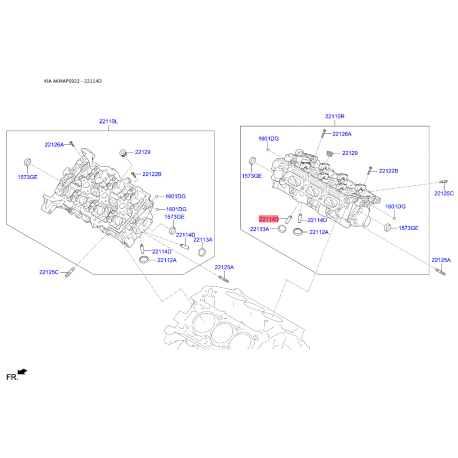 Напрямна втулка клапана 22114-3C100 Mobis - 221143C100 - схема з каталогу 22114D, AKMAPS922 221143C100