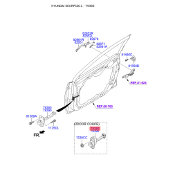 Петля боковой двери левая 79380-3X000 Mobis