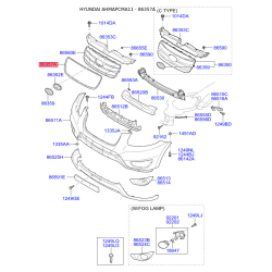 Насадка, решетка радиатора 86352-2B700 Mobis