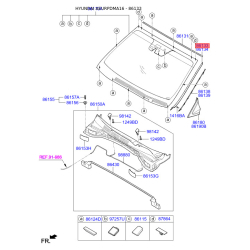 Молдинг (ущільнювач) лобового скла лівий 86131-2W000 Mobis