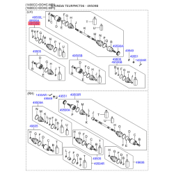 Чохол півосі (пильник) приводного валу лівий 49509-1E010 Mobis